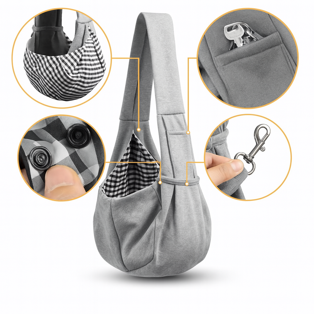 Pet Pocket – Porta Perrito Seguro, Suave y Estable