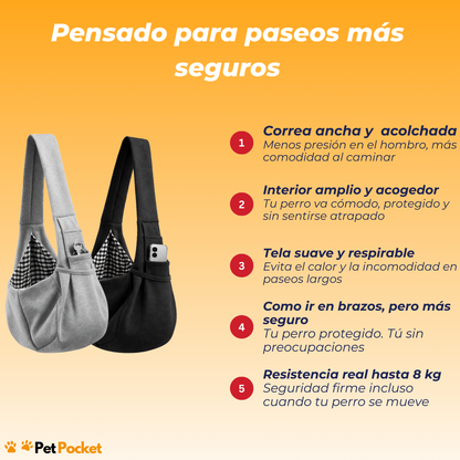 Pet Pocket – Porta Perrito Seguro, Suave y Estable