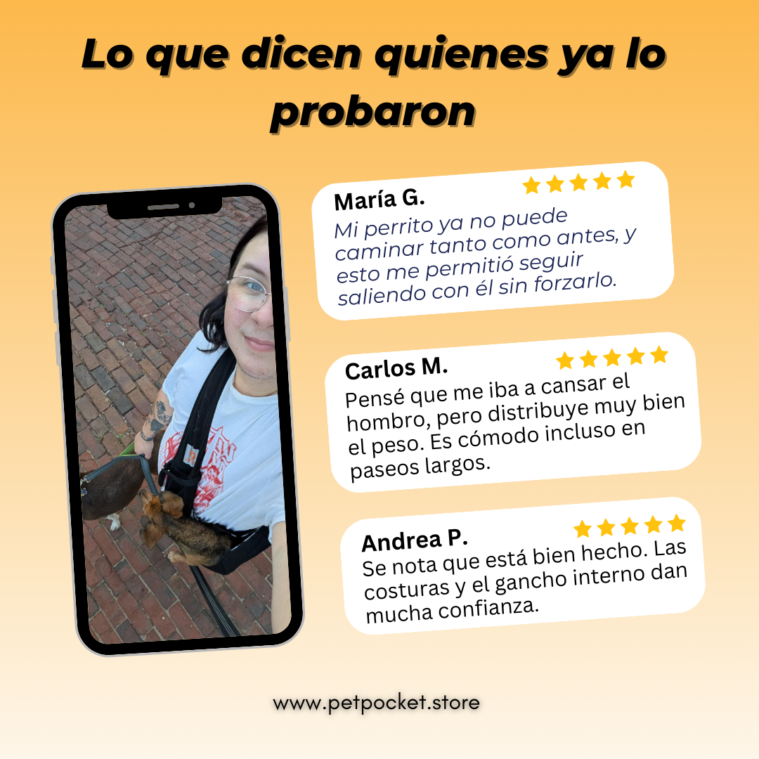 Pet Pocket – Porta Perrito Seguro, Suave y Estable