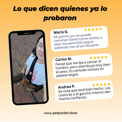 Pet Pocket – Porta Perrito Seguro, Suave y Estable
